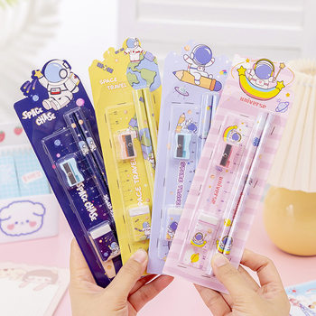 Children's cute cartoon pencil five-piece kindergarten school supplies stationery suit small gifts prizes wholesale