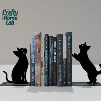 Cat Combination Iron Art Black Animal Decoration New Silhouette Simple Artwork Display Item E-Commerce Desktop Bookend