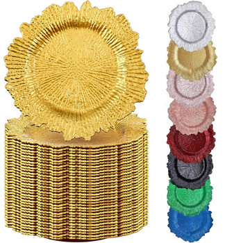 Spray-Painted Plastic Charger Plate European-Style Home Western Food Decorative Tray Hotel Party Banquet Plate