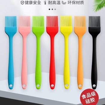 Large Silicone Oil Brush Integrated Silicone Scraper Barbecue Brush High Temperature Resistant Baking Small Brush Food Grade Spatula