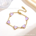 Gold Bracelet [Light Floral Purple]