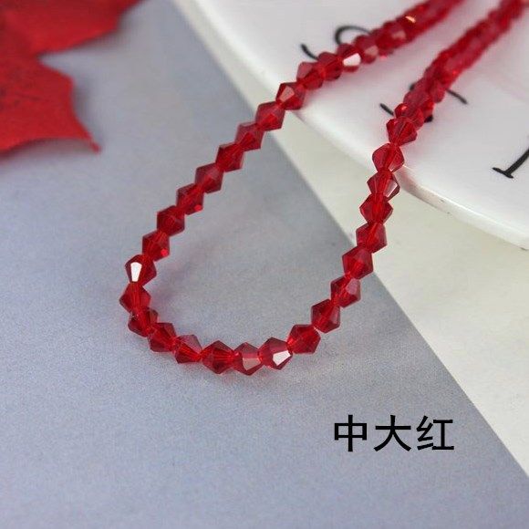 3/4/6mm水晶菱形珠子尖珠散珠两头尖diy手工发饰材料饰品配件批发