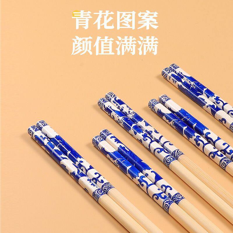 Disposable Blue and White Porcelain Bowl Food Grade Thickeneded Tableware Combination Set Household New Year Hot Pot Round Soup Rice Bowl