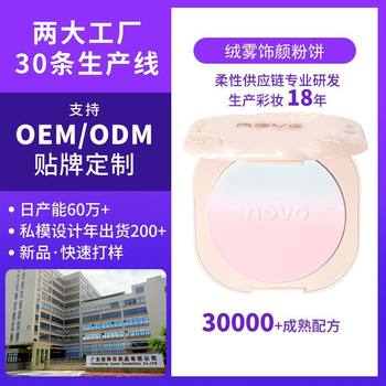 Oem Custom Velvet Matte Gradient Makeup Powder Cake Oil Control Brightening Expansion Large Capacity Two-Color Oem Oem Factory
