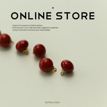 MOSN big red pearl button cheongsam sweater button metal base shirt top button women's clothing decorative buckle