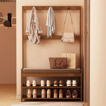 Coat Rack, Entryway Coat Rack, Floor-Standing Entryway Shoe Cabinet, Shoe-Changing Bench, Integrated Coat Rack, Household Storage and Organization