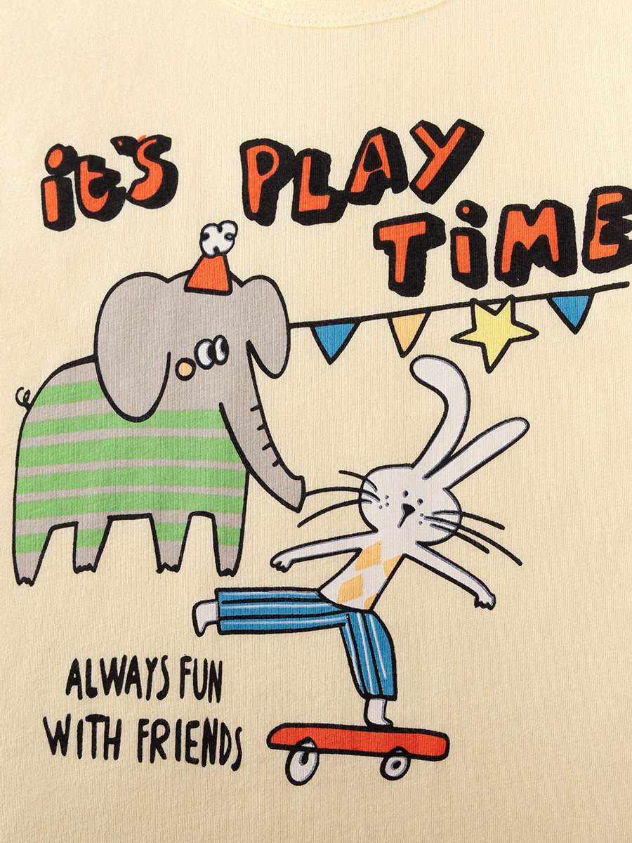 Girls' Cartoon Set, Summer Short-Sleeve Cute Kids' Outfit Wholesale