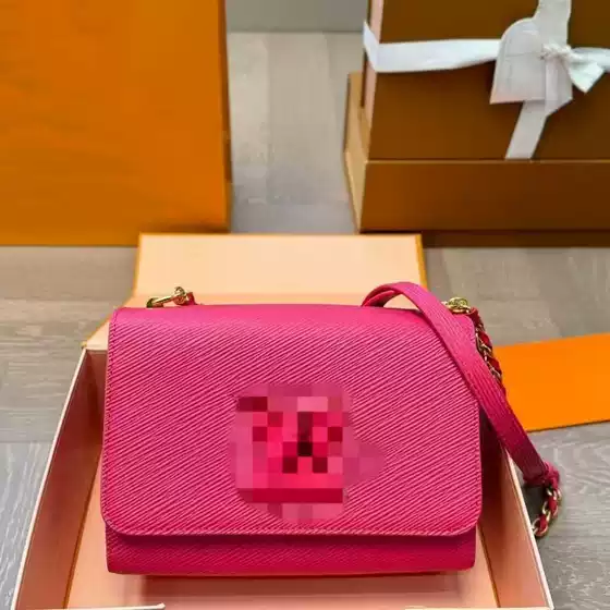 Cross-Border New Genuine Leather Twis European and American Fashion Small Square Bag Lady Bag Shoulder Bag Crossbody Bag Handbag Chain Bag
