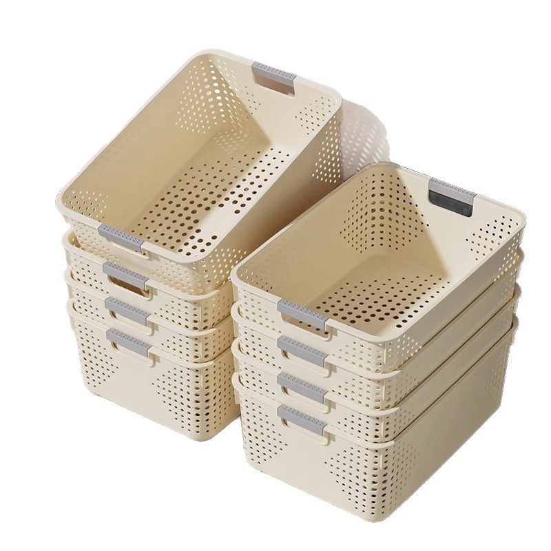 Plastic Storage Basket Household Large Cabinet Sundry Storage Basket Living Room Snack Toy Storage Box Dormitory Storage Basket