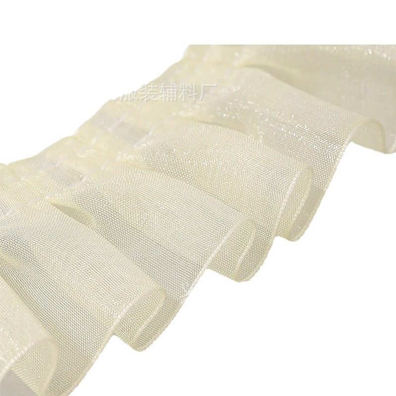 Factory direct 4cm snow yarn lace pleated mesh lace accessories handmade diy clothing skirt lace belt