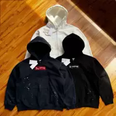 Cross-border supply Sup × MM Maji co-branded unisex spring and autumn splash-ink pattern zip-up hooded sweatshirt trendy