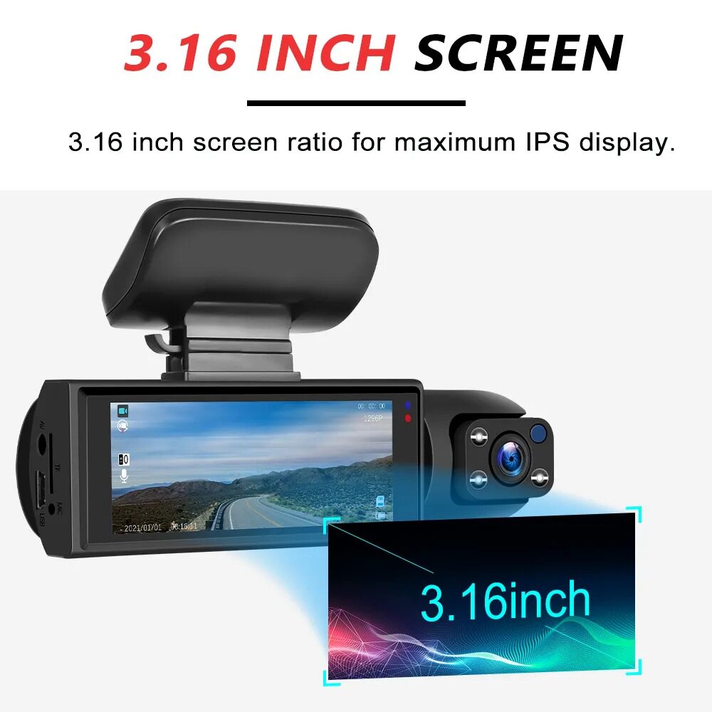 Cross-Border Exclusive Driving Recorder for Front and Interior High-Definition 1080P Night Vision Car Mobile Phone Parking Monitoring Video