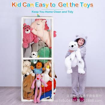 Storage Creative Stuffed Toy with Bottom Net Pocket Dustproof Cloth Doll Stuffed Storage Cage Room Organizer Doll