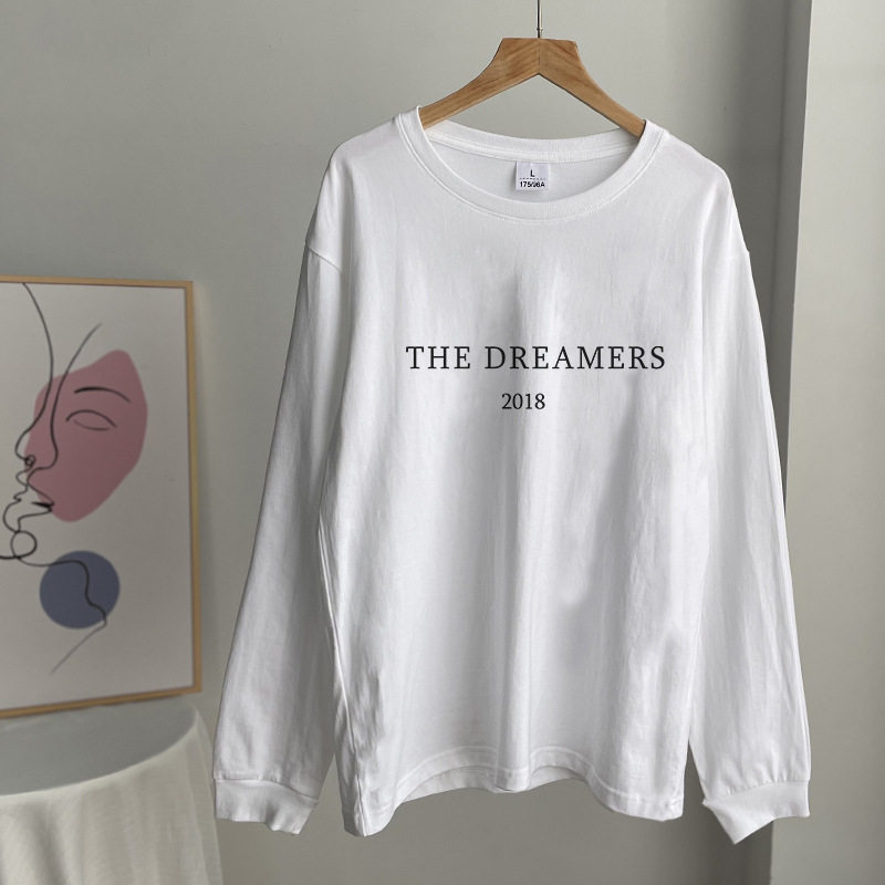 Womens Vintage Graphic T Shirt Casual Style Round Neck Long Sleeve Loose Fit Cotton Perfect for Everyday Wear