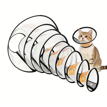 Pet Elizabeth Collar Post-Surgery Collar Anti-Scratch Anti-Bite Sterilization Collar Dog Cat Protective Cover Transparent Neck Wrap