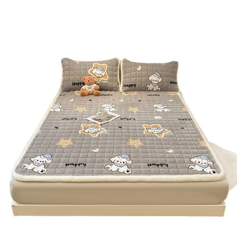 Class a Milk Velvet Mattress Winter Thickeneded Baby Velvet Soft Cushion Dormitory Warm Mattress Fleece-Lined Quilted Bed Sheetss