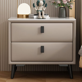Solid Wood Bedside Table Modern Simple 2025 Bedroom Home Small Apartment Accessible Luxury High-End Bedside Storage Cabinet