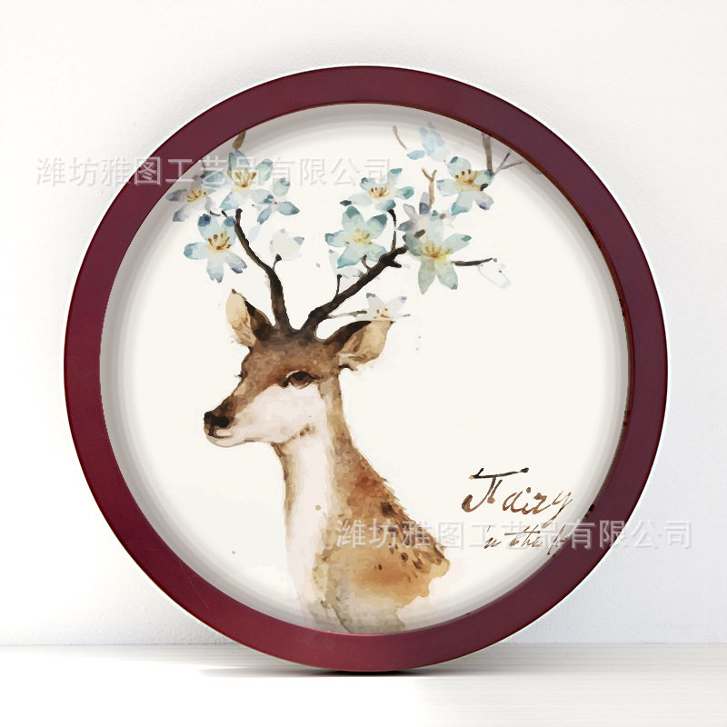 Round table hanging wall thickened photo frame photo studio combination Photo Wall creative home decoration fixed picture frame system wholesale