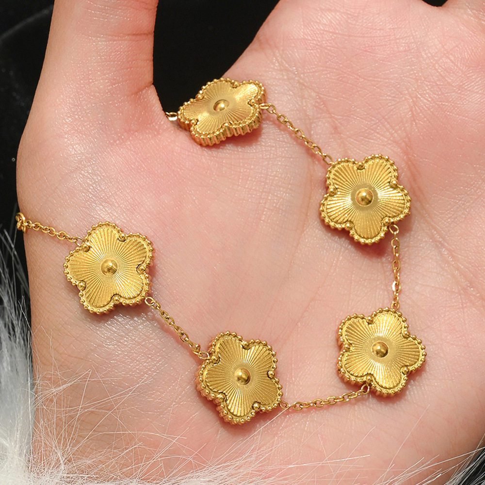 欧美热卖时尚不锈钢金色手镯不易褪色18K不锈钢首饰gold bangles