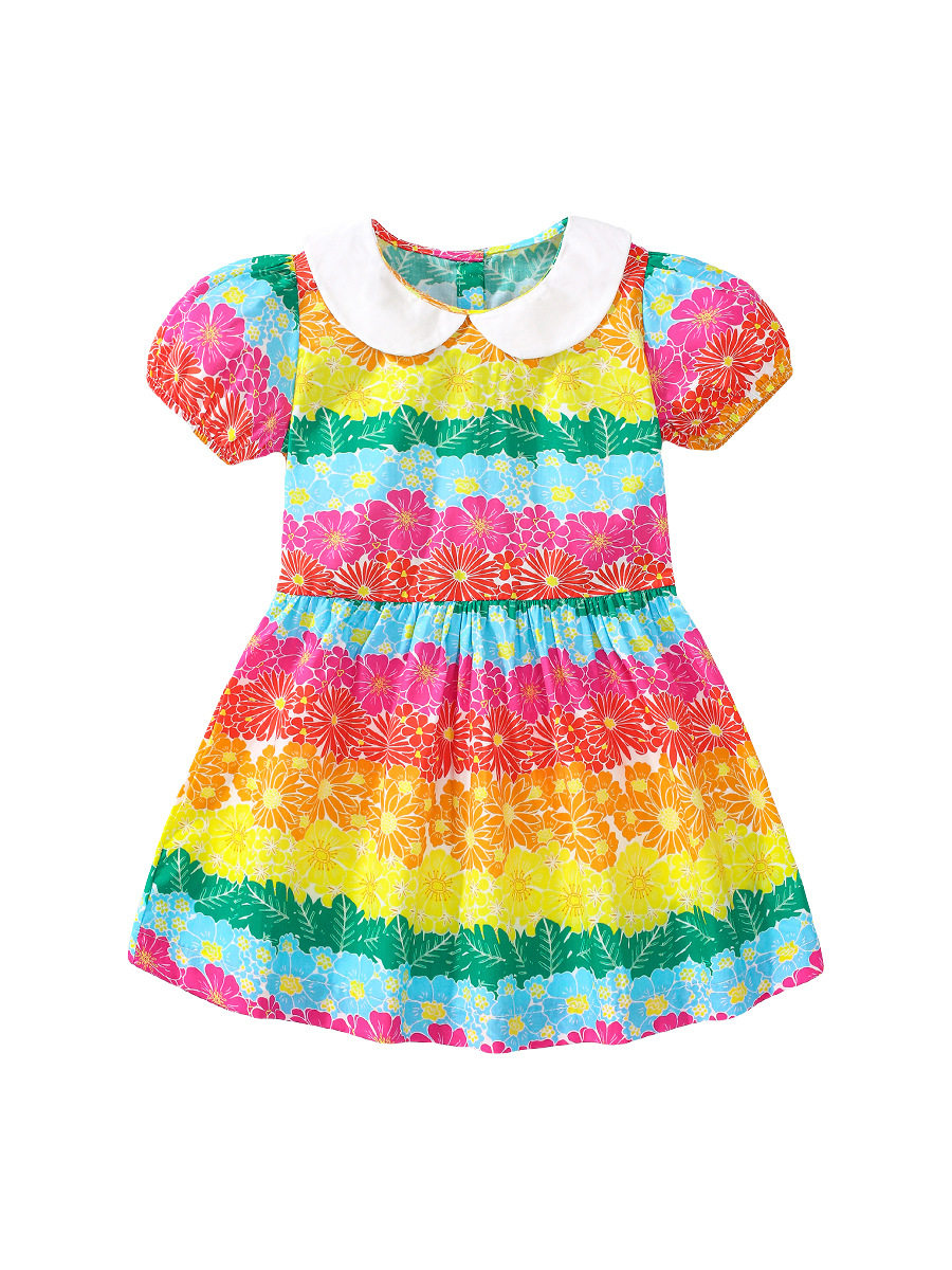 Cotton Kids' Princess Dress, Summer Short-sleeve Girls' Dress, Kids' Dress