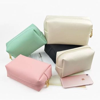Portable Waterproof Pu Cosmetic Bag to Distinguish Cosmetics, Square Toiletry Bag, Hand-Held Storage Bag, Factory Wholesale