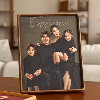 Family Portrait Solid Wood High-End Photo Frame Washed Photo Plus Printing and Mounting Eight Inches 8 Inches 10 Table Hanging Wall A4