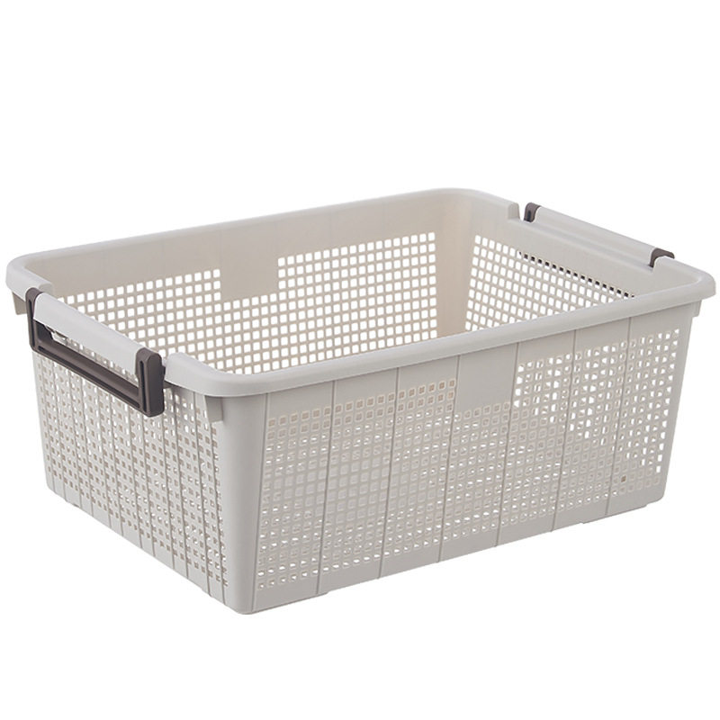 Wholesale Japanese Stacked Storage Basket Cabinet Sundries Plastic Storage Basket Bathroom Hollow Basket Snack Toy Storage Box