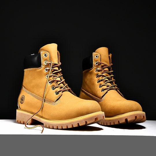 Genuine Leather Classic Rhubarb Boots Kick Not Indiscriminate Velvet High Boots Men's Martin Boots Men's and Women's Shoes Cotton Shoes Workwear Boots