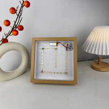 Wholesale Various Wooden Photo Frames, Square Light Picture Frames, Bedroom Bedside Table Atmosphere Night Lights, Luminous Picture Ornaments