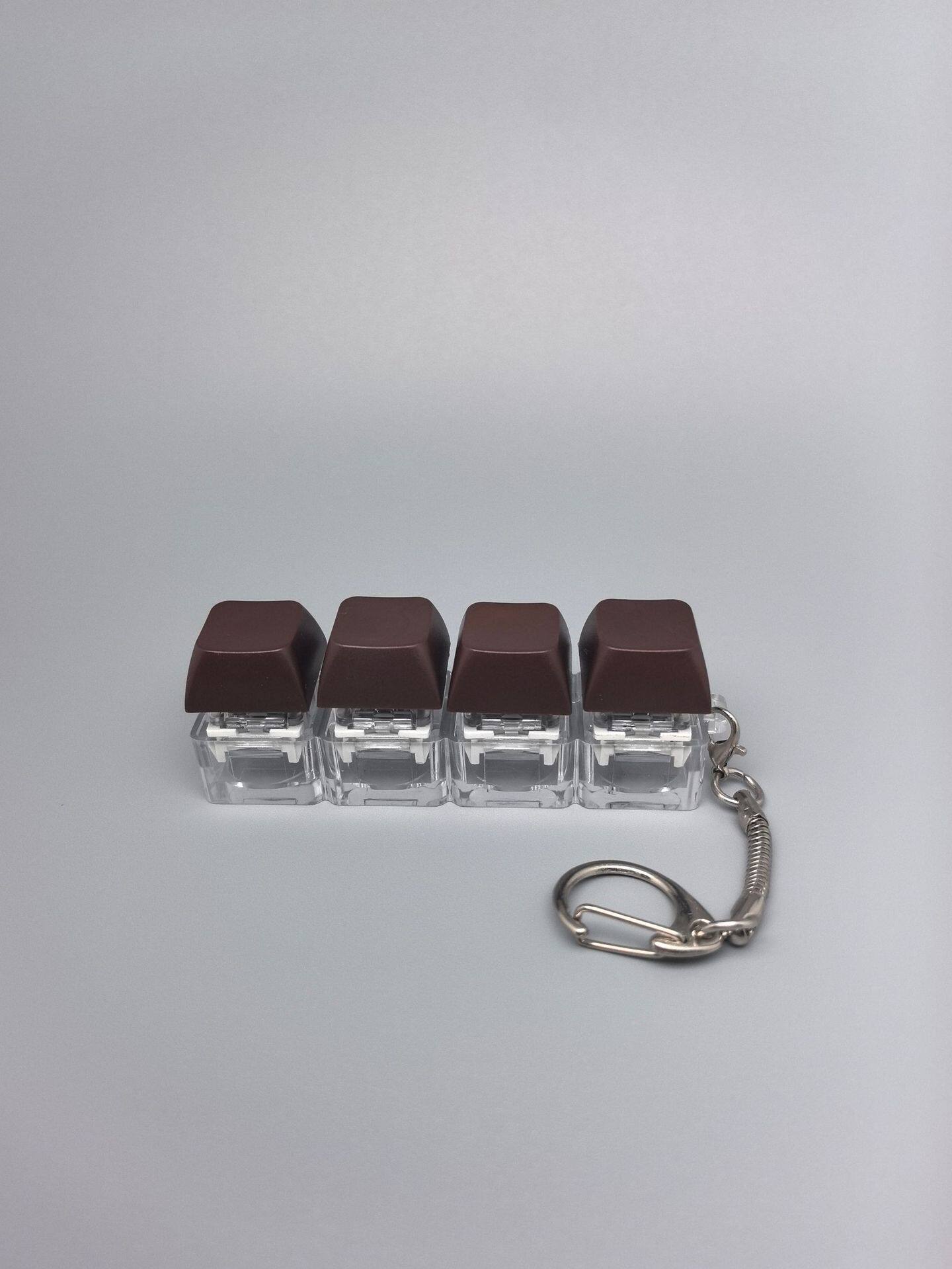 四键马卡龙按键解压玩具钥匙扣键盘办公摸鱼按键解压玩具跨境