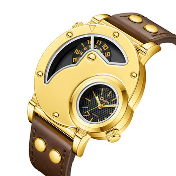 2024 New Arrival Belt Men's Watch Large Dial Quartz Watch Trendy Sports Watch Cross Border Gold Watch