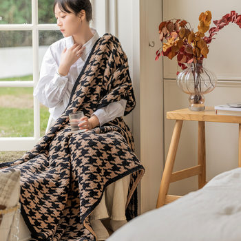 Half-Wool Knitted Blanket, Sofa Multifunctional Blanket, Office Nap Blanket, Air Conditioning Blanket, Nordic Style