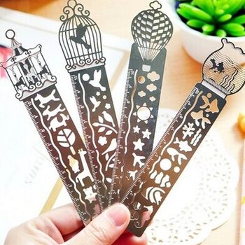 Spot Metal Bookmark Simple Stainless Steel Cut Out Long Ruler Book Clip Wholesale Creative Drawing Shaperuler