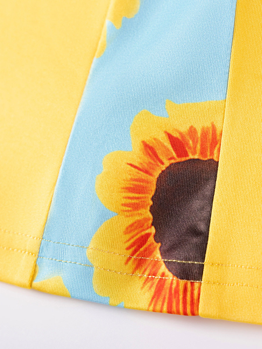 Cute Kids' Summer Short-Sleeve Dress, Girls' Printed Dress