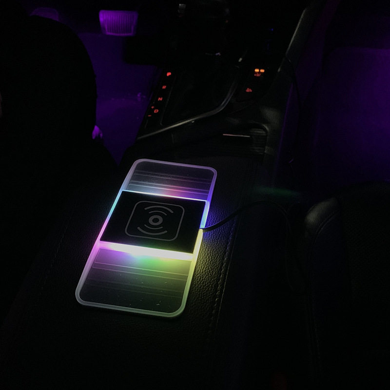 Car Wireless Charger with Ambient Light, Car Charging Pad, 20W Charging, Rgb Fast Charging, Fast Charging, 20W Flash Charging