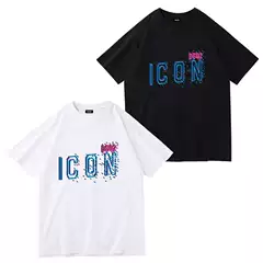 Cross-Border Fashion Brand Printed Short-Sleeved T-Shirt Men's Round Neck Loose Casual Couple Tops