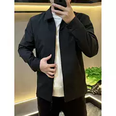 2025 Spring and Autumn New Business Casual Executive Jacket Lapel Versatile Light Luxury Fashion Men's Solid Color Handsome