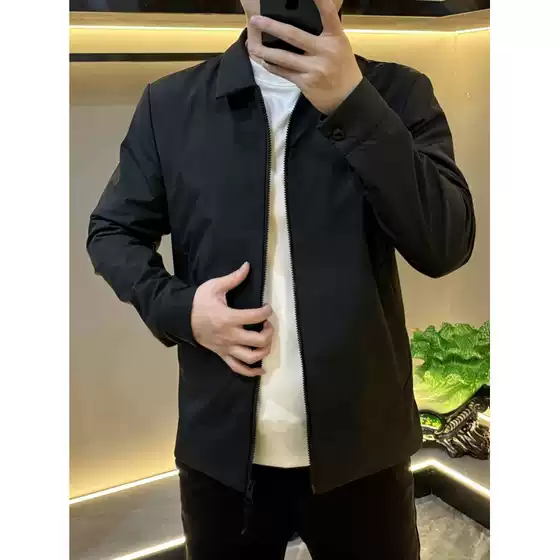 2025 Spring and Autumn New Business Casual Executive Jacket Lapel Versatile Light Luxury Fashion Men's Solid Color Handsome