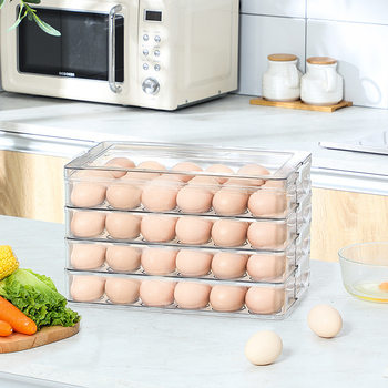 Household Transparent Egg Storage Box Egg Finishing Storage Fresh-keeping Box Kitchen Refrigerator Sub-packaging Egg tray Storage Box