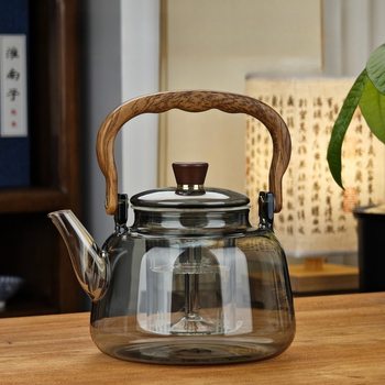 High Borosilicate Glass Simple Thickened Teapot with Handle, High Temperature Resistant, Large Capacity Tea Pot, Suitable for Electric Ceramic Stove Heating