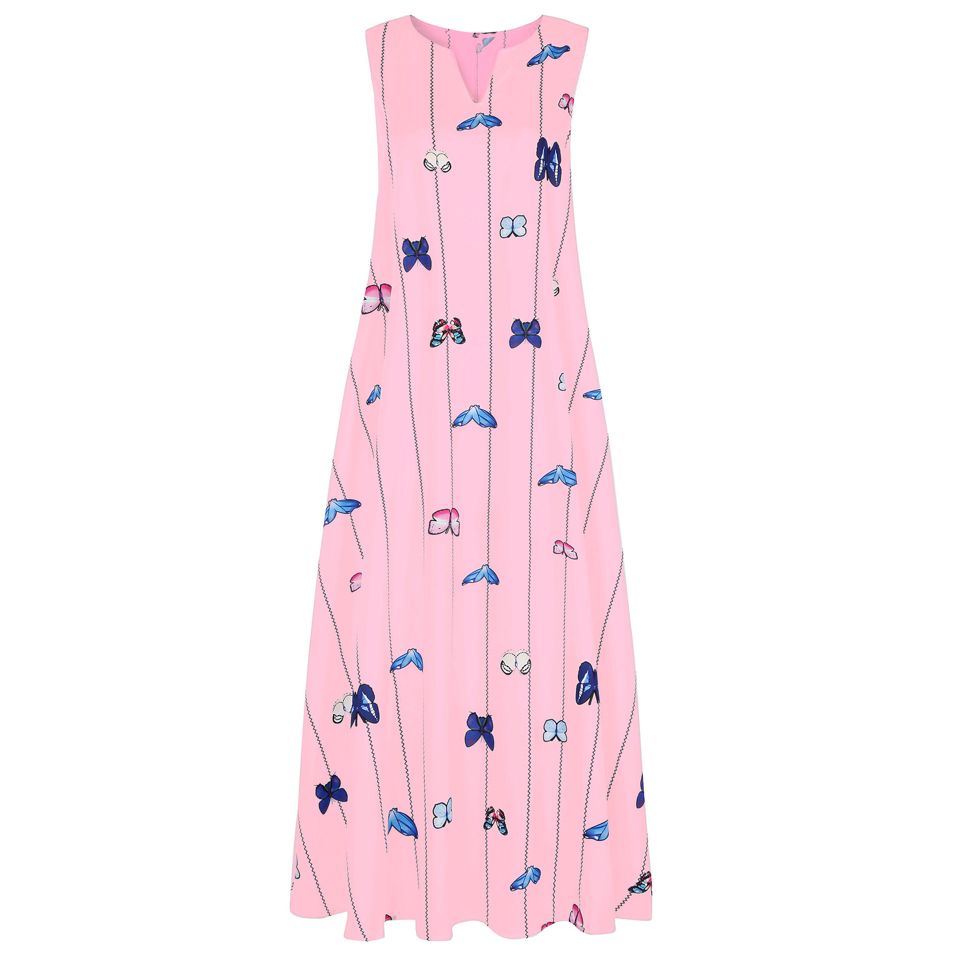 Women's Butterfly Print Printed Vintage Sleeveless Dresses