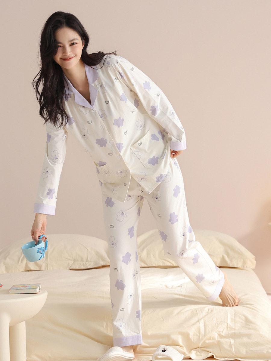 Dropshipping Lycra Cotton Modal Confinement Clothes 789 Months Thin Maternity Nursing Pajamas Maternity Category a Maternal and Infant Grade