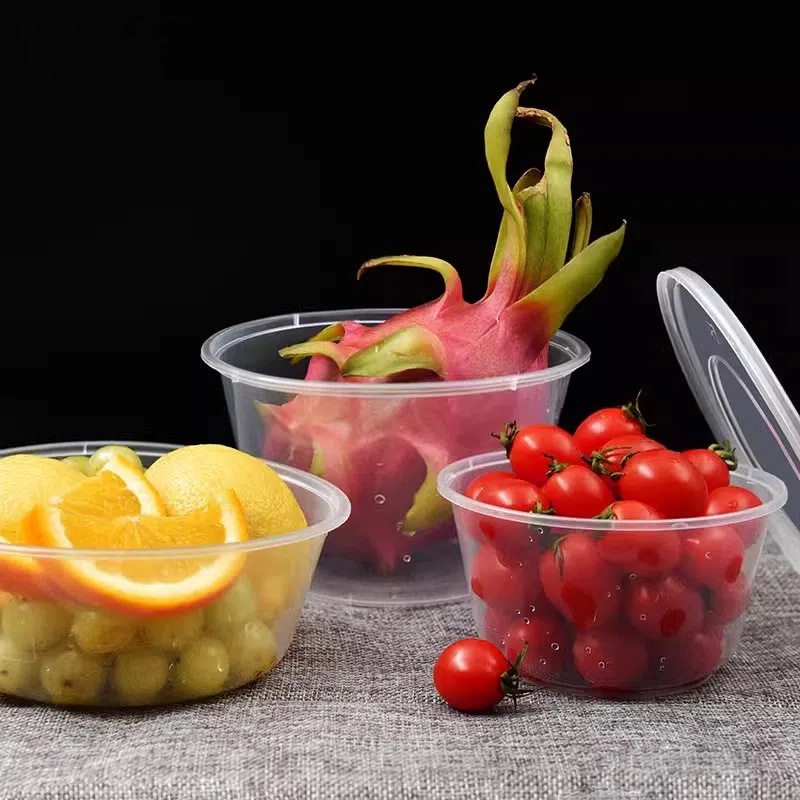 Disposable Lunch Box, Microwaveable Soup Box, Ice Powder Special Take-Out Packaging Bowl with Lid, Thickeneded Fast Food Packaging Box