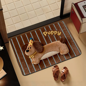 Cute Bathroom Floor Mats Plush Absorbent Bathroom Non-Slip Floor Mats Carpet Plush Carpet Cartoon Cute Floor Mats