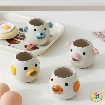 ✅ Small Egg White Separator Cartoon Shape Ceramic Egg Yolk Separator Amazon Home Baking Egg Liquid Filtration