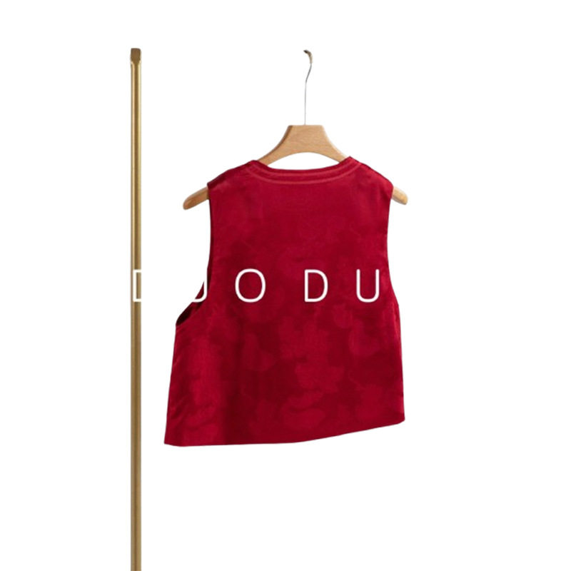 Shopkeeper Push New Chinese New Year Jacquard Vintage Buckle Vest Autumn and Winter 2024 Top New Red Chinese Style