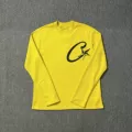 722 large C waffle long sleeve yellow