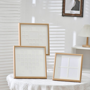 Arc heart-shaped oil painting stick wooden photo frame 27-hole three-dimensional love mounted picture frame table ornaments photo frame wholesale