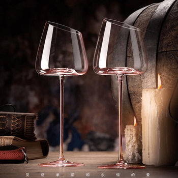 Pink Flamingo Red Wine Glass Couple's Household Crystal Goblet European-style Wine Artificial Blowing Bangle Wine Glass