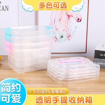 Plastic storage box transparent clothes storage box portable toy storage box clothes storage box dormitory household